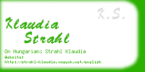 klaudia strahl business card